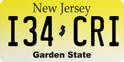 NJ license plate I34CRI