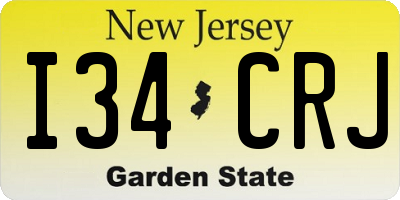NJ license plate I34CRJ