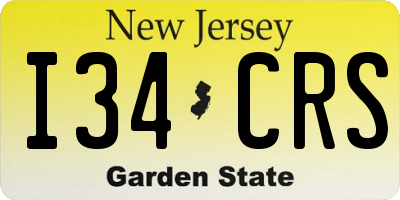 NJ license plate I34CRS