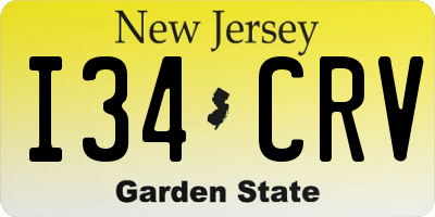 NJ license plate I34CRV