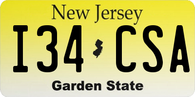 NJ license plate I34CSA