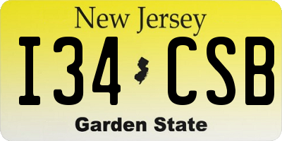NJ license plate I34CSB
