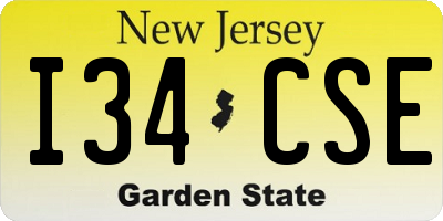 NJ license plate I34CSE