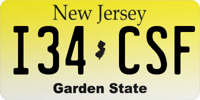 NJ license plate I34CSF