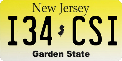 NJ license plate I34CSI