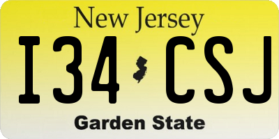 NJ license plate I34CSJ