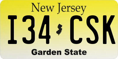 NJ license plate I34CSK
