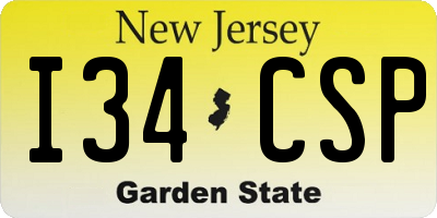NJ license plate I34CSP