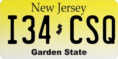 NJ license plate I34CSQ