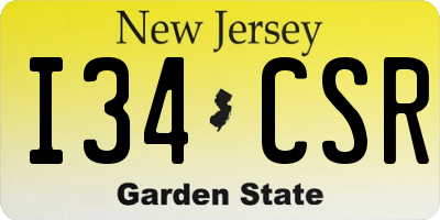 NJ license plate I34CSR