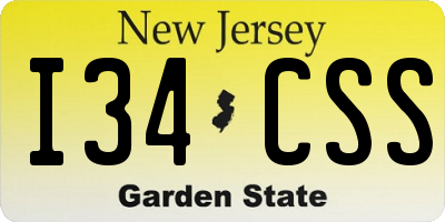 NJ license plate I34CSS