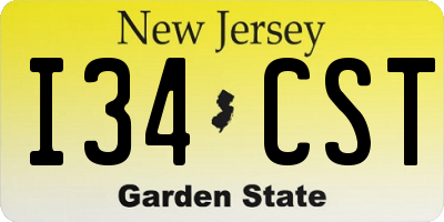 NJ license plate I34CST