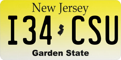 NJ license plate I34CSU