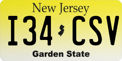 NJ license plate I34CSV