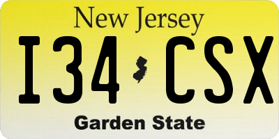 NJ license plate I34CSX