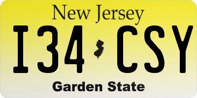 NJ license plate I34CSY