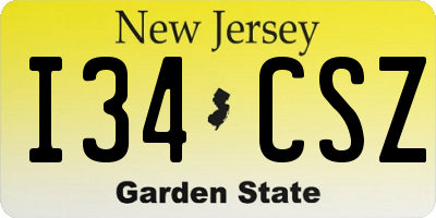 NJ license plate I34CSZ