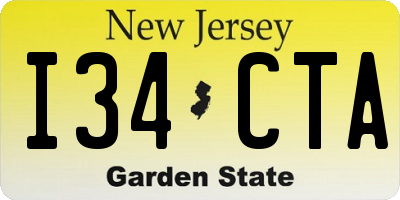 NJ license plate I34CTA