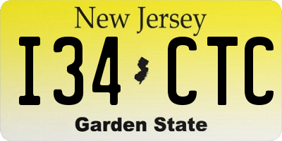 NJ license plate I34CTC