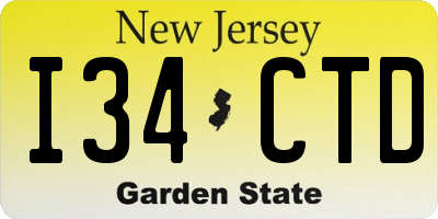 NJ license plate I34CTD