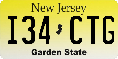 NJ license plate I34CTG