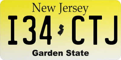 NJ license plate I34CTJ