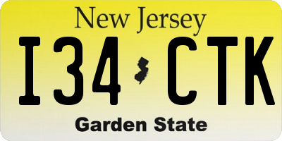 NJ license plate I34CTK