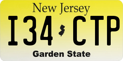 NJ license plate I34CTP
