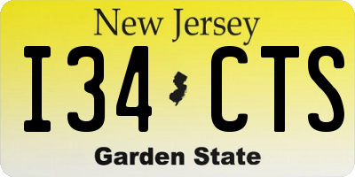 NJ license plate I34CTS