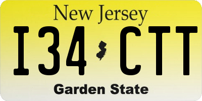 NJ license plate I34CTT