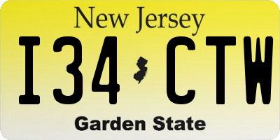 NJ license plate I34CTW