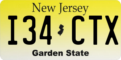 NJ license plate I34CTX