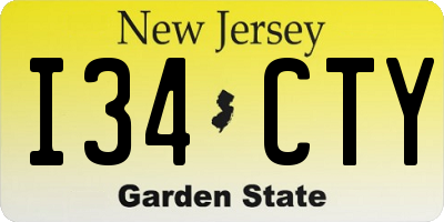 NJ license plate I34CTY