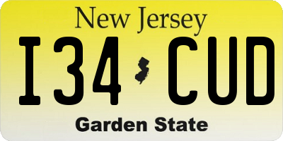 NJ license plate I34CUD