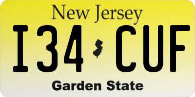 NJ license plate I34CUF