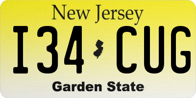 NJ license plate I34CUG