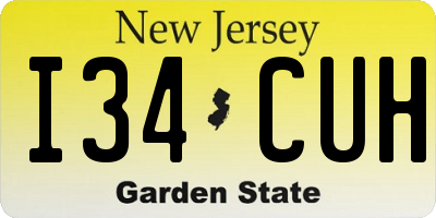 NJ license plate I34CUH