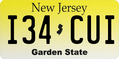 NJ license plate I34CUI