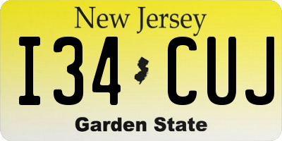 NJ license plate I34CUJ