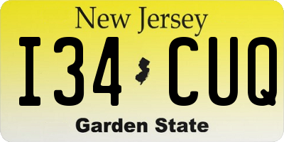 NJ license plate I34CUQ