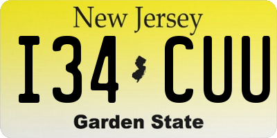 NJ license plate I34CUU