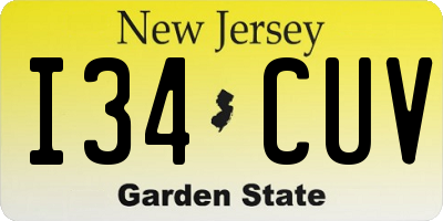 NJ license plate I34CUV