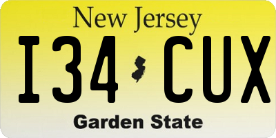NJ license plate I34CUX