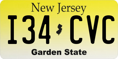 NJ license plate I34CVC