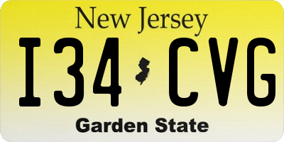 NJ license plate I34CVG