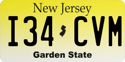 NJ license plate I34CVM