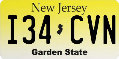 NJ license plate I34CVN