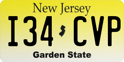 NJ license plate I34CVP