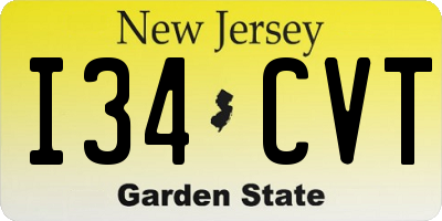 NJ license plate I34CVT