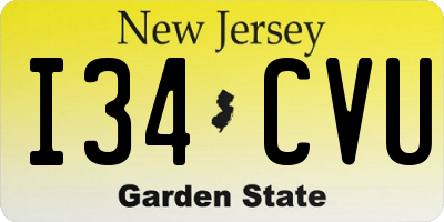 NJ license plate I34CVU